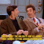 Three buddies sitting around chewing gum.